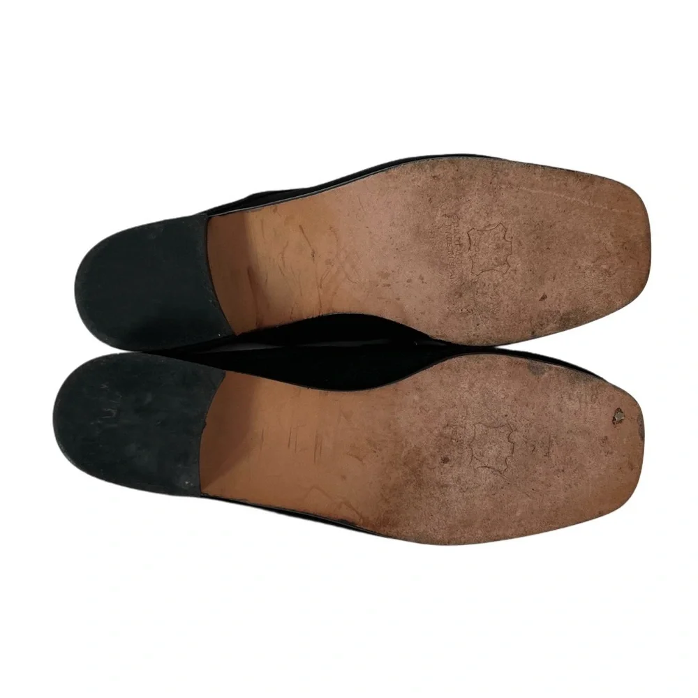 Stuart Weitzman Black Suede Genuine Leather Mules Loafers block heels 8.5 - Picture 9 of 10